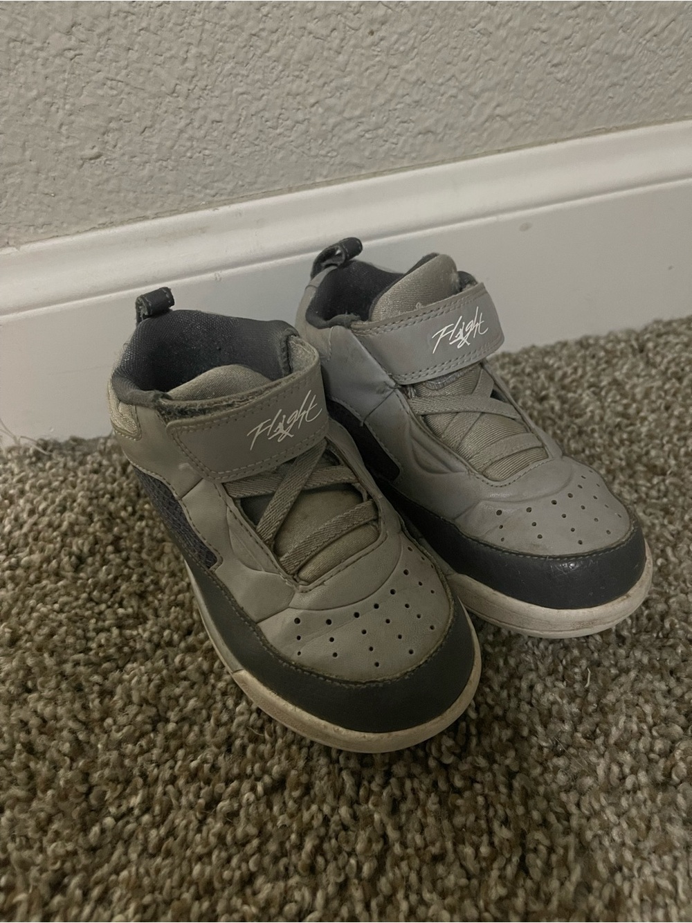 Jordan Kids Grey and Black High-Top Sneakers